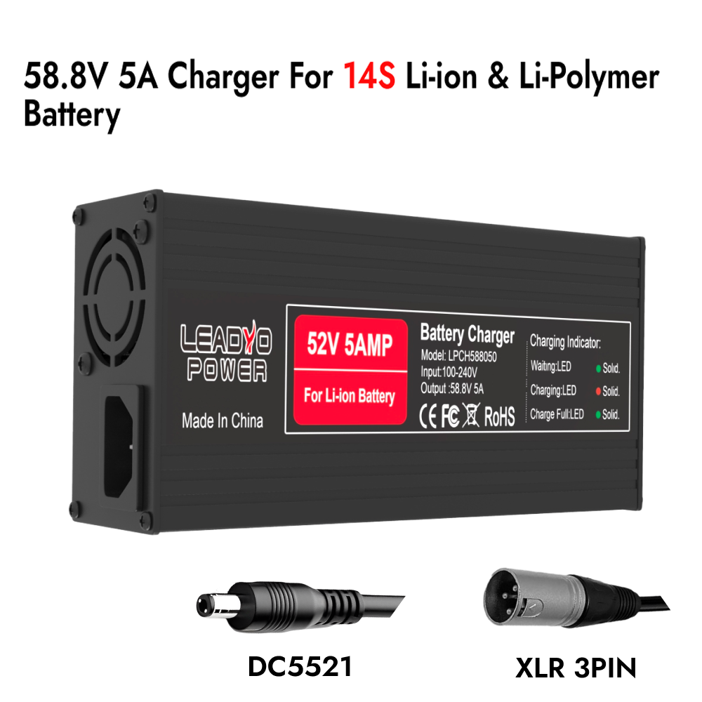 84V 20A Smart Charger - Carregador de Bateria de Lítio 54.6V