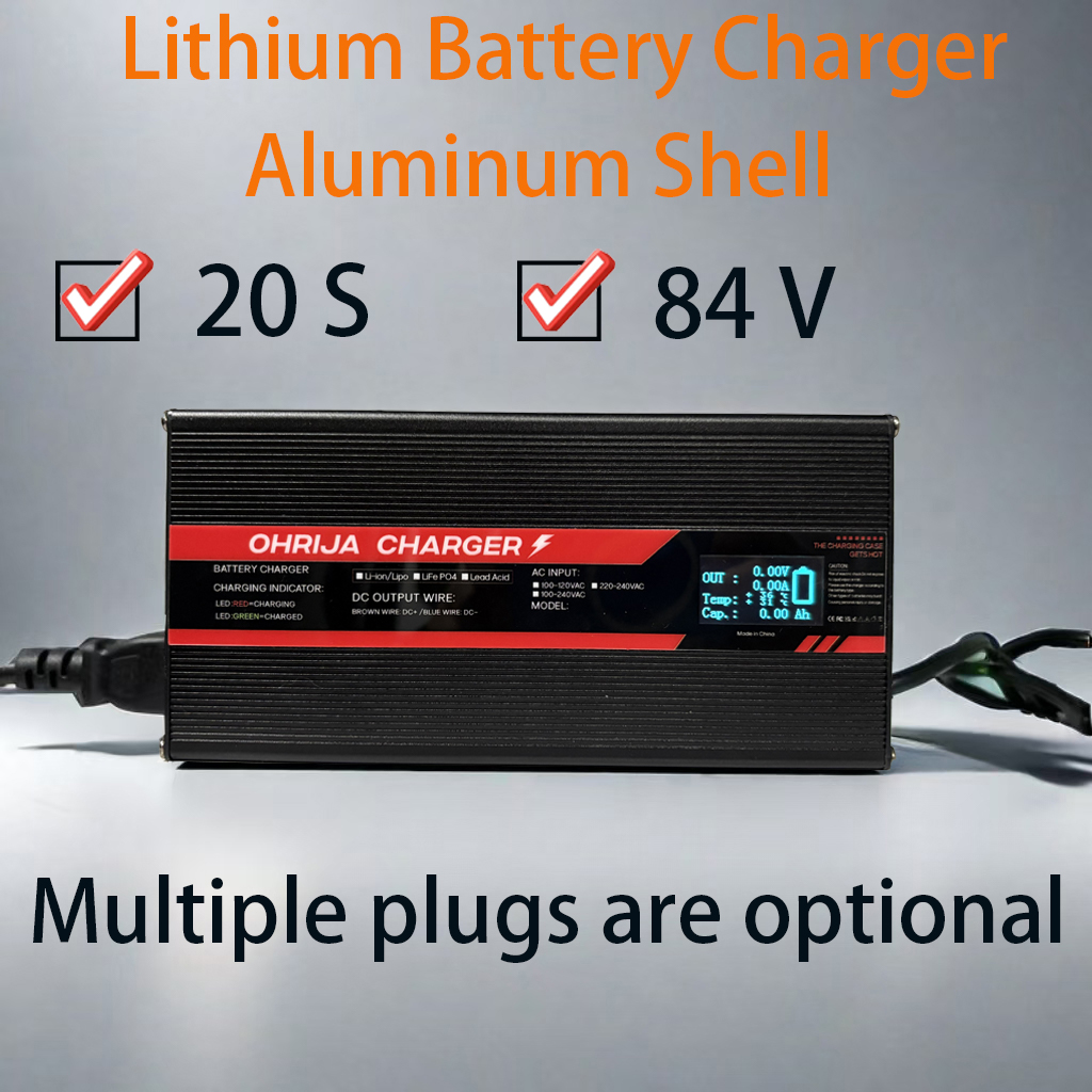 84V 20A Smart Charger - Carregador Rápido de Bateria de Lítio
