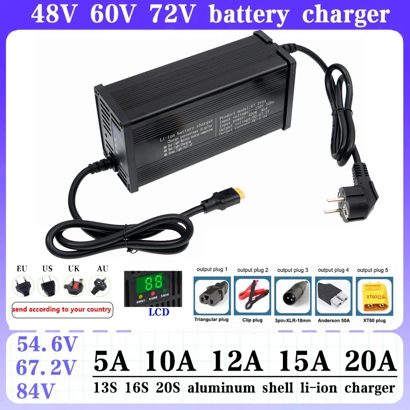 84V 20A Smart Charger - Carregador de Íon de Lítio 48V