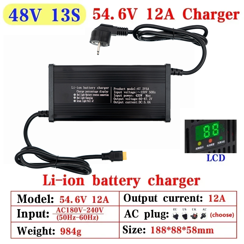 Carregador de Íon de Lítio 48V - 84V 20A Smart Charger avaliação e preço